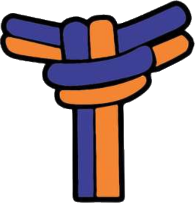 Corda laranja e azul