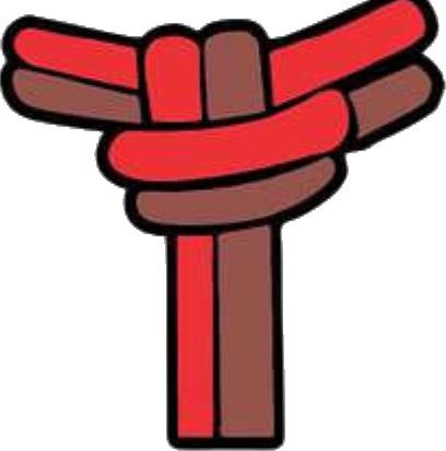 Corda marrom e vermelha